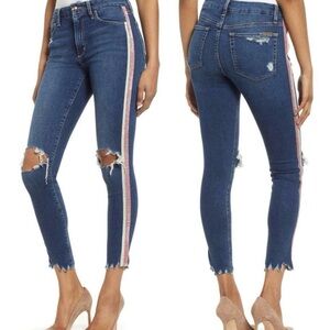 Joe's Jeans Honey High Rise Curvy Skinny Ankle Side Stripe Raina